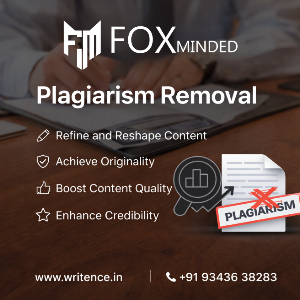 FoxMinded plagiarism removal service for research paper writing service India