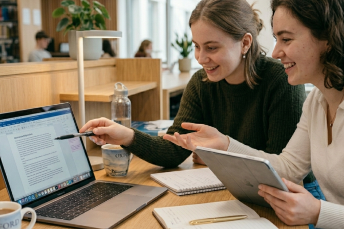 Content writers working on blog and article writing using laptop and tablet