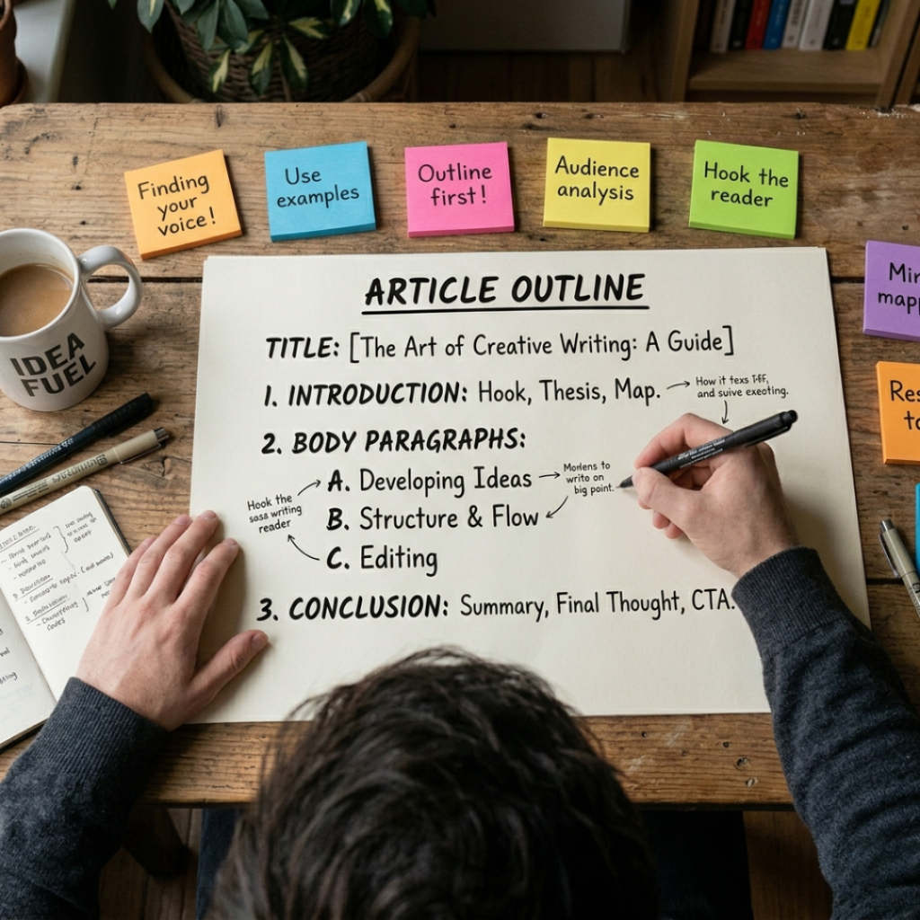 article writing format example planning outline on paper
