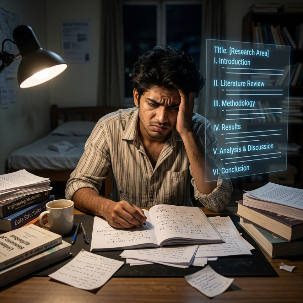 A conceptual illustration showing how a research paper writing service transforms a rough draft into a well-structured, professional academic document with clarity and precision.